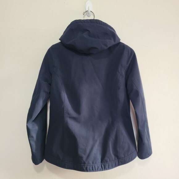 Barbour Beacon Rief Navy Wax Waterproof Hooded Country Rain Coat Jacket US Sz 6 - Picture 2 of 8